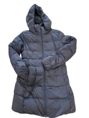 Uniqlo Small Women’s Hooded Puffer Coat - Dark Gray